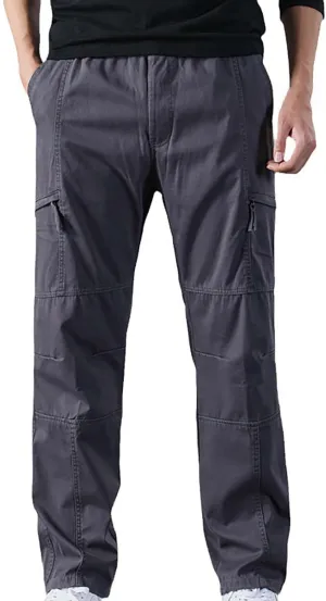 GIERIDUC Mens Casual Pants Relaxed Fit Husky Mens Elastic Waist Casual Mens Black Slim Fit Trousers Best Dress Pants for Men
