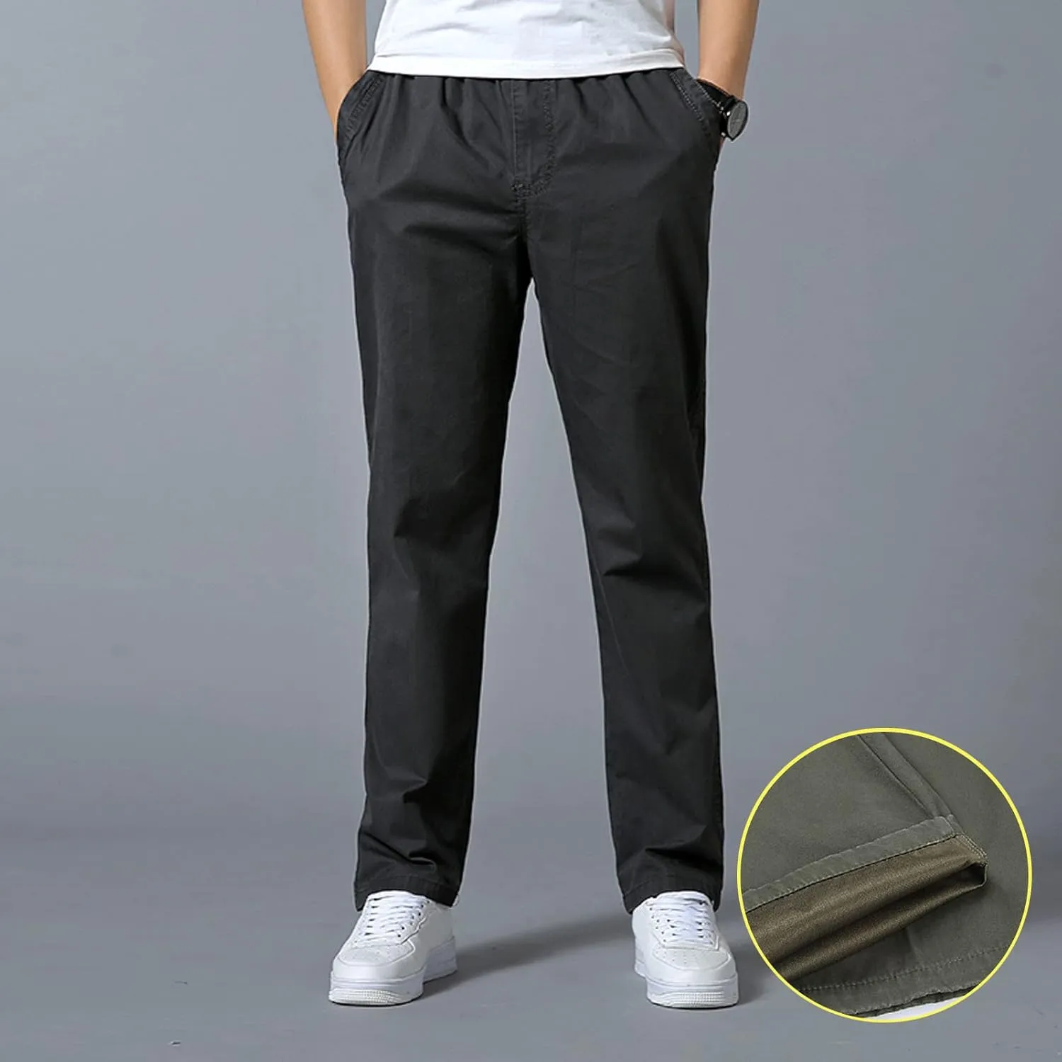 GIERIDUC Plaid Dress Pants for Men's Mens Work Trousers with Knee Pads Best Workout Pants for Men Corduroy Men's Pants Slim