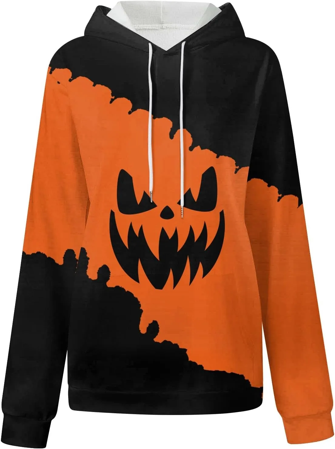 GOFULY Pumpkin Sweatshirt For Women Fall Y2K Hoodies Halloween Pumpkin Face Graphic Winter Sweatshirt Long Sleeve Pullover