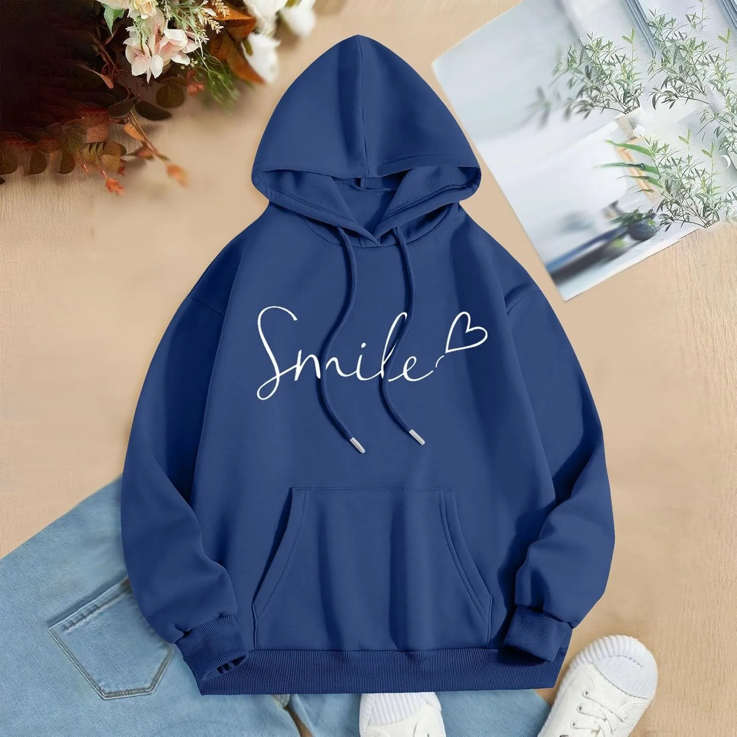 Graphic Hoodies Trendy Shape Printed Fall Outfit Oversize Fall Winter Fashion 2024 Oversized Pullover
