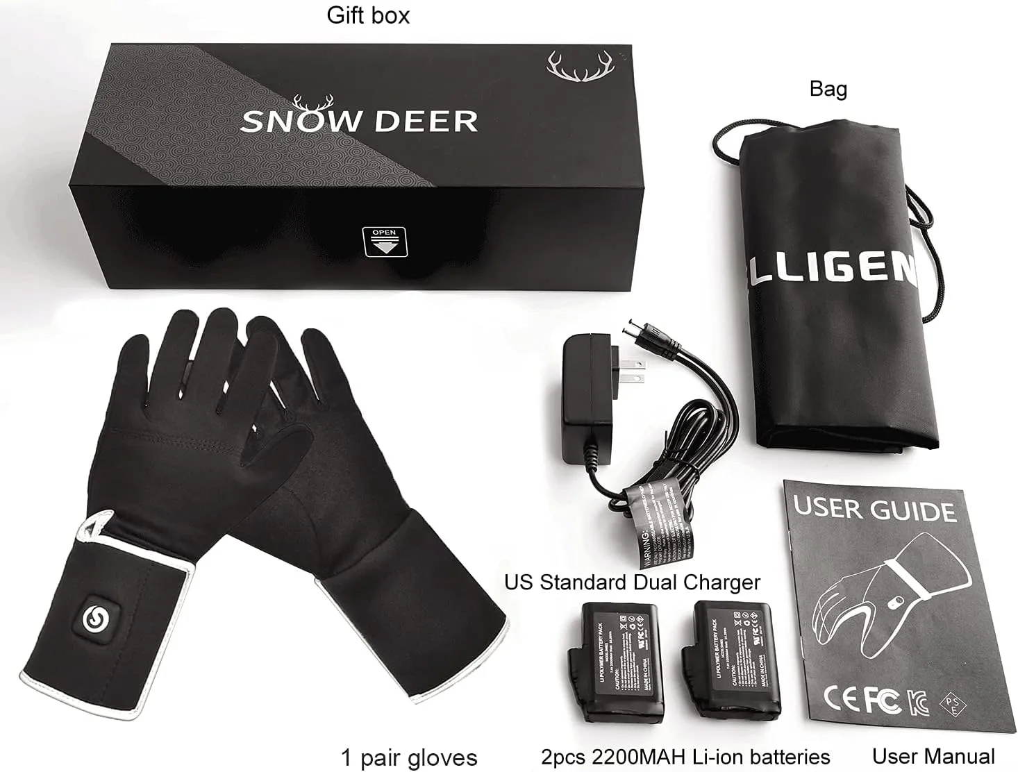 Heated Glove Liners Men Women,Rechargeable Battery Heated Motorcycle Ski Snow Warmer Gloves