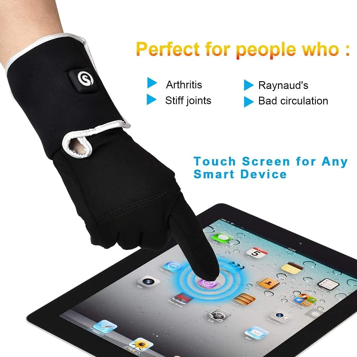 Heated Glove Liners Men Women,Rechargeable Battery Heated Motorcycle Ski Snow Warmer Gloves