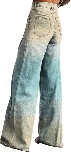 High Waisted Flared Jeans for Women 2025 Straight Leg Casual Vintage Palazzo Pants Y2k Streetwear Fashion Denim Pants