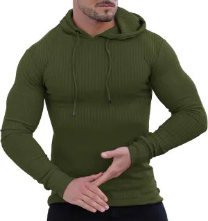 Hoodies for Men Athletic Training Sweatshirt Casual Long Sleeve Shirts Gym Workout Hoodie Big and Tall Pullover Sweater