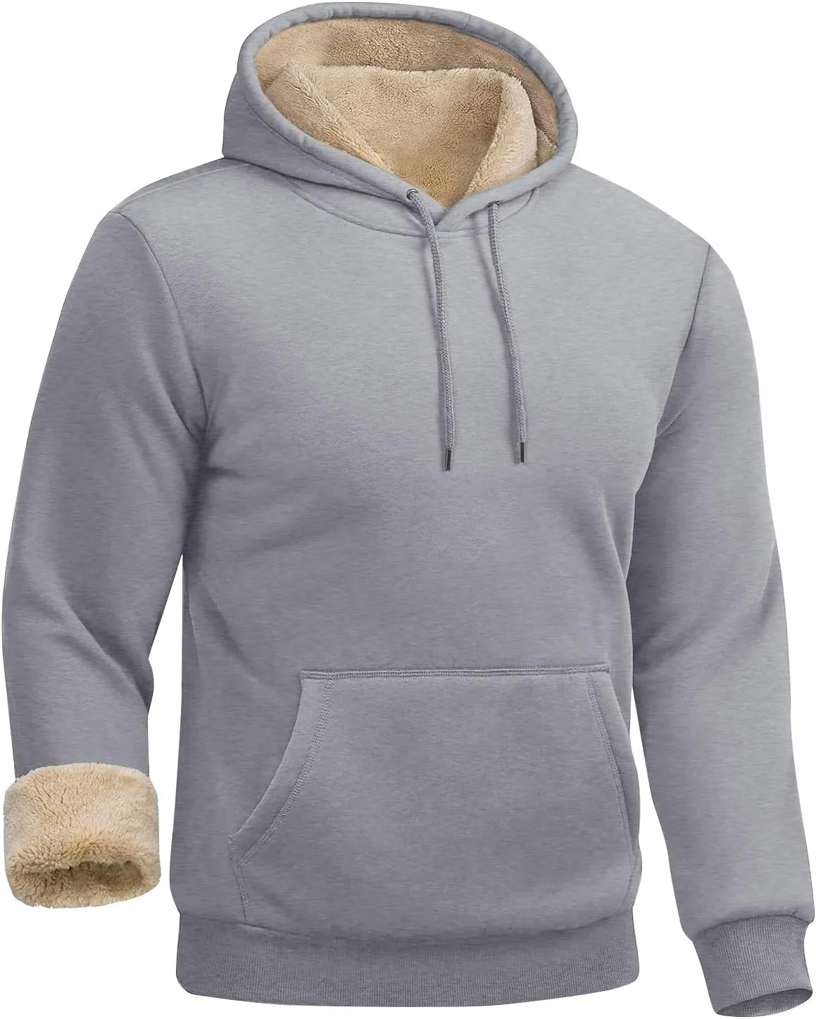 Hoodies For Men Sherpa Fleece Lined Sweatshirt Pullover Sweaters Winter Warm Hoodie With Pockets
