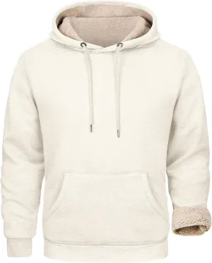 Hoodies For Men Sherpa Fleece Lined Sweatshirt Pullover Sweaters Winter Warm Hoodie With Pockets