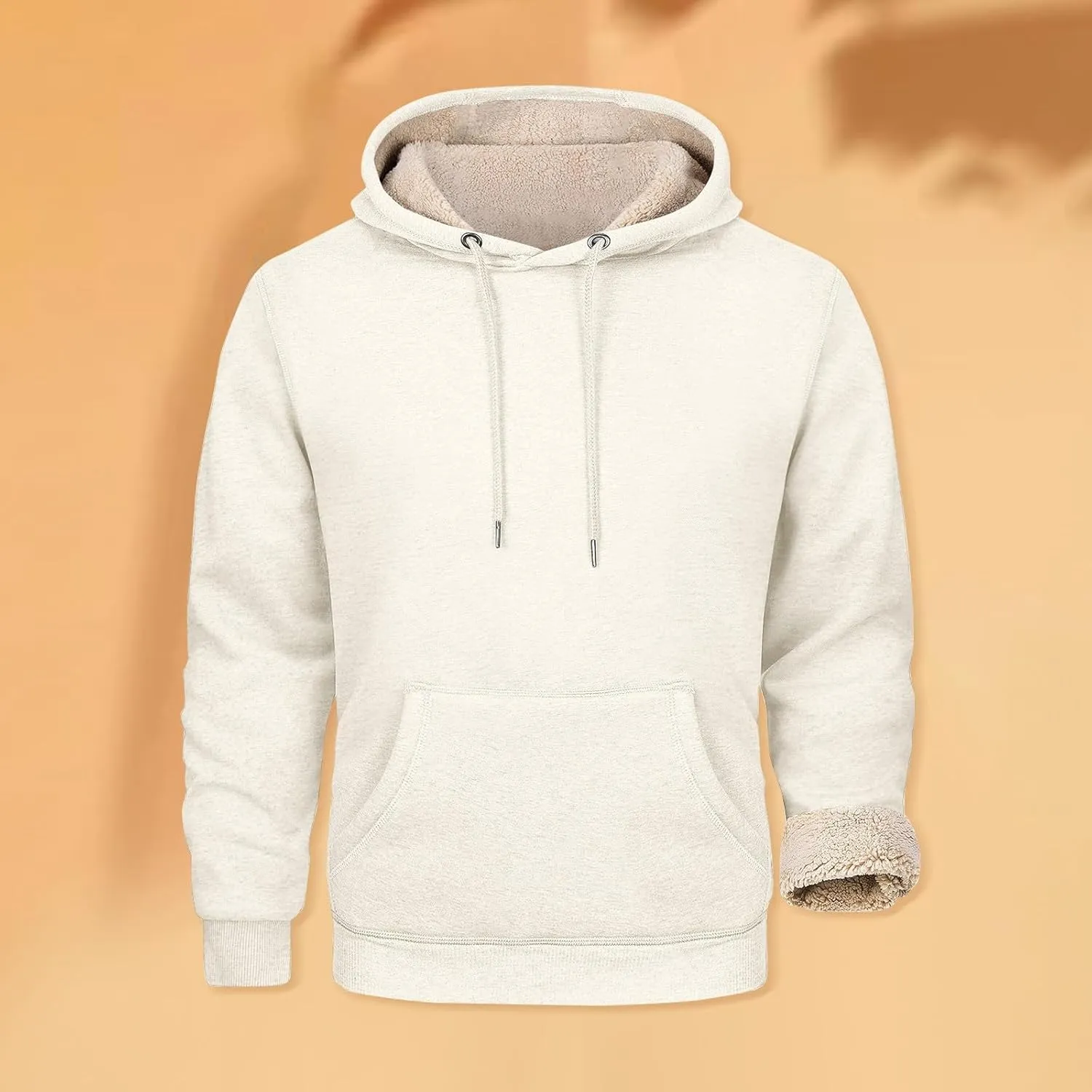 Hoodies For Men Sherpa Fleece Lined Sweatshirt Pullover Sweaters Winter Warm Hoodie With Pockets