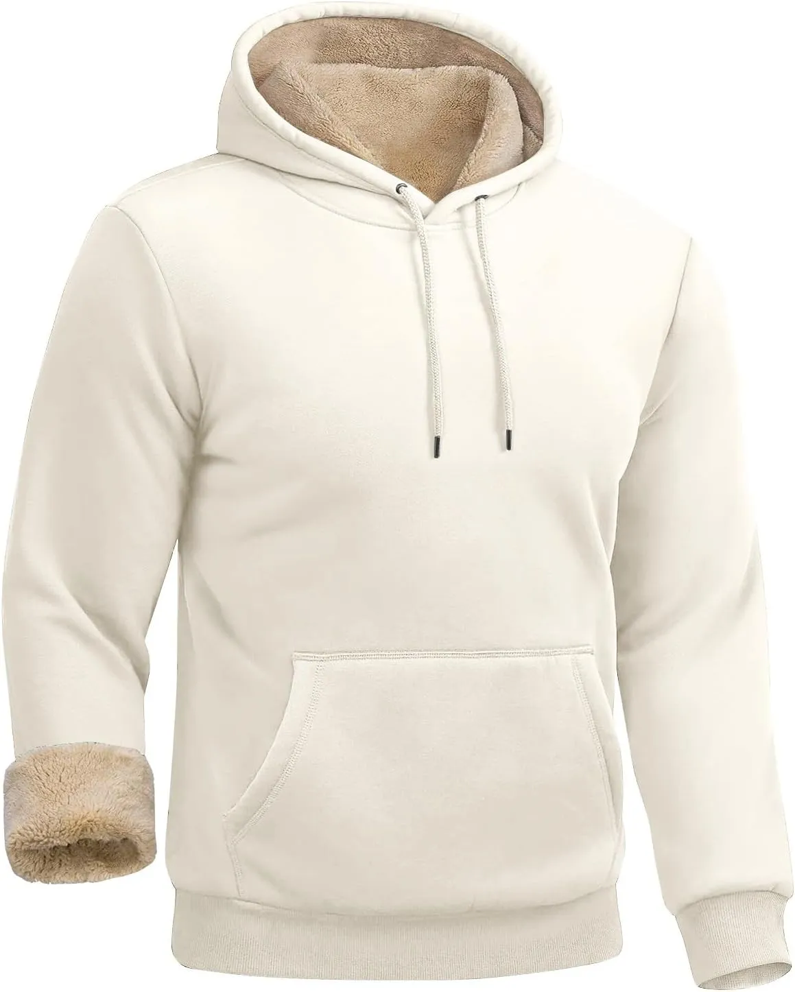 Hoodies For Men Sherpa Fleece Lined Sweatshirt Pullover Sweaters Winter Warm Hoodie With Pockets