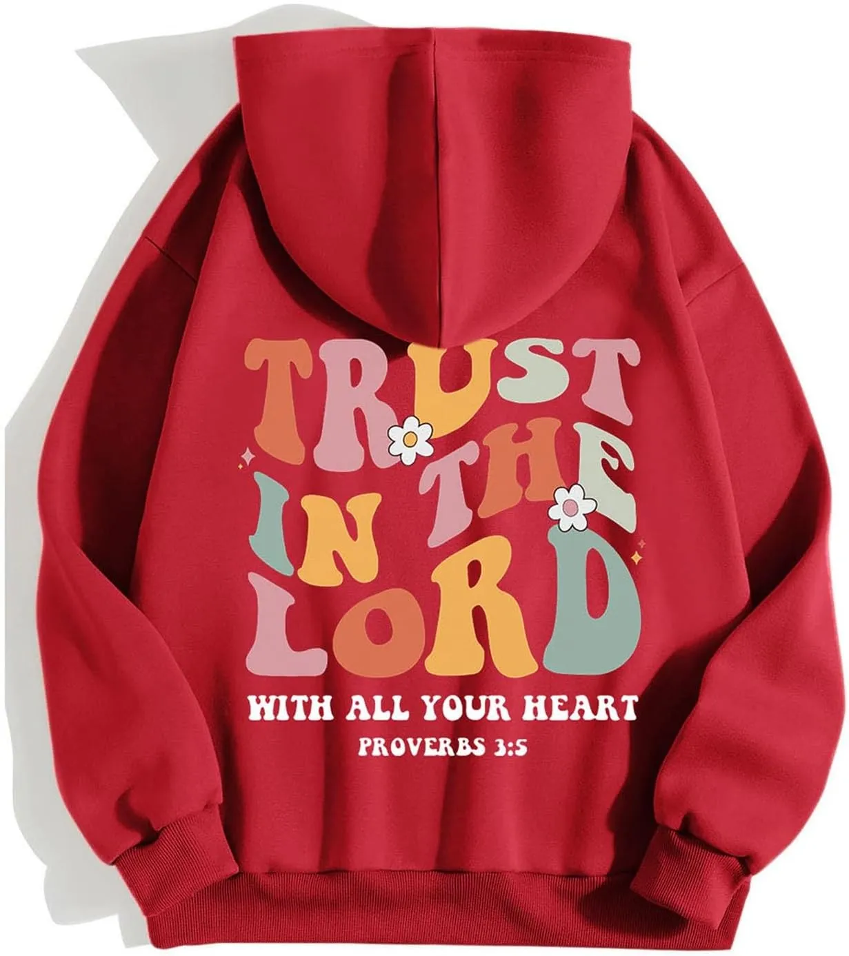 Hoodies For Women Graphic Trust In The Lord Christian Shape Print Winter Outfit With Pocket Drawstring Soft Casual Pullover