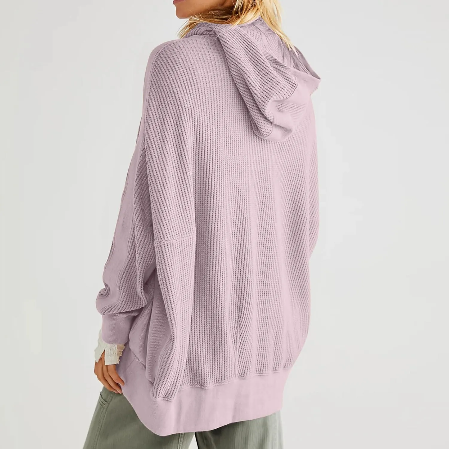 Jackets for Women Oversized Ribbed Fall Jacket Long Sleeve Zip Up Hoodies With Pockets Plain Versatile Shacket Tops