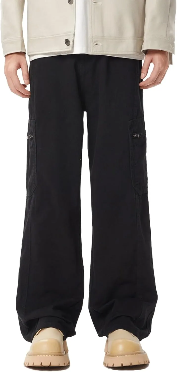 Jeans for Men Relaxed Fit Hip Hop Star Pants Denim Loose Goth Fashion Streetwear Straight Mid Rise Jeans Men's