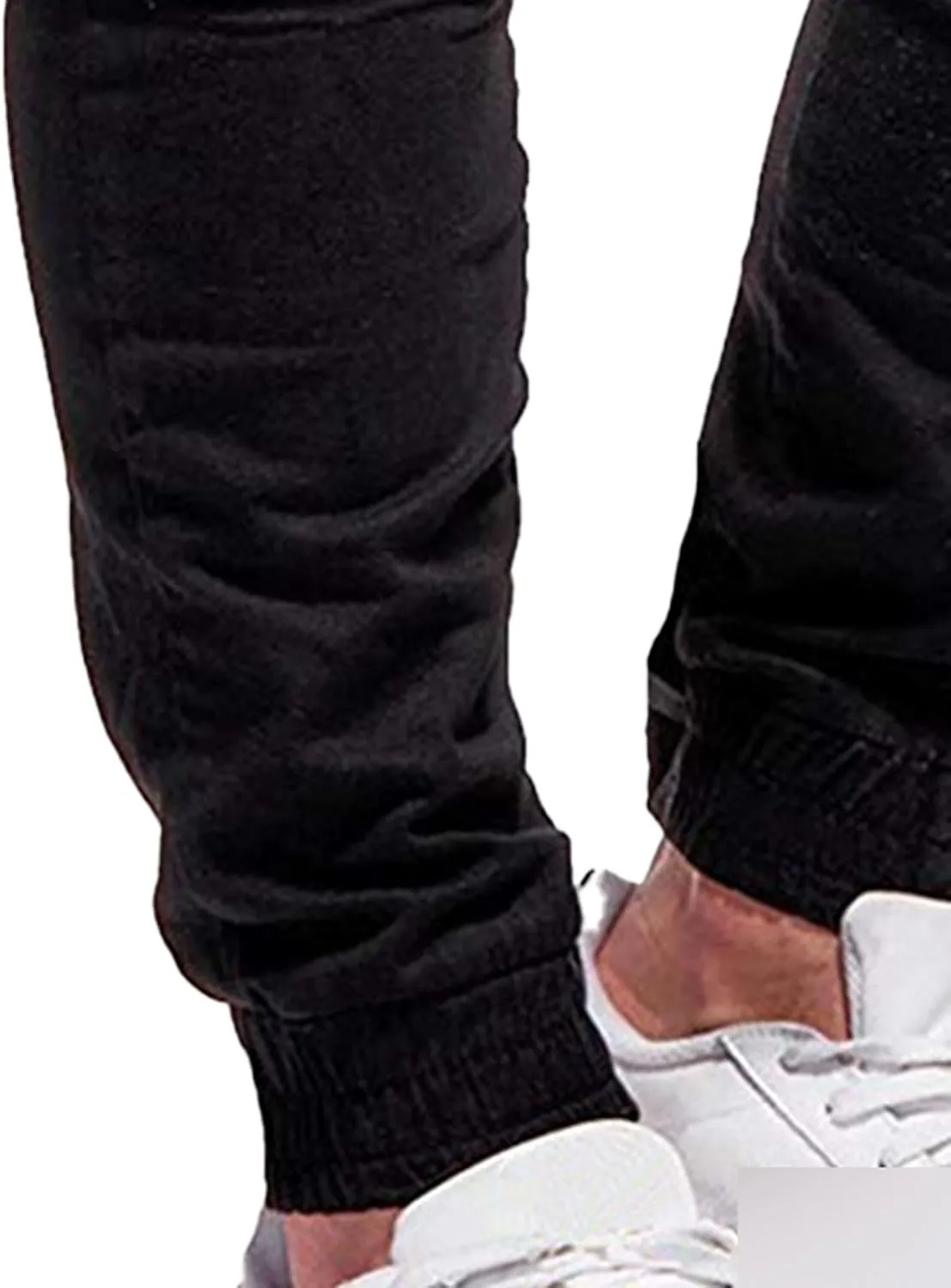 JEShifangjiusu Mens Fashion Cargo Pants Relaxed Fit Drawstring Joggers Sweatpants Workout Casual Cotton Long Trousers
