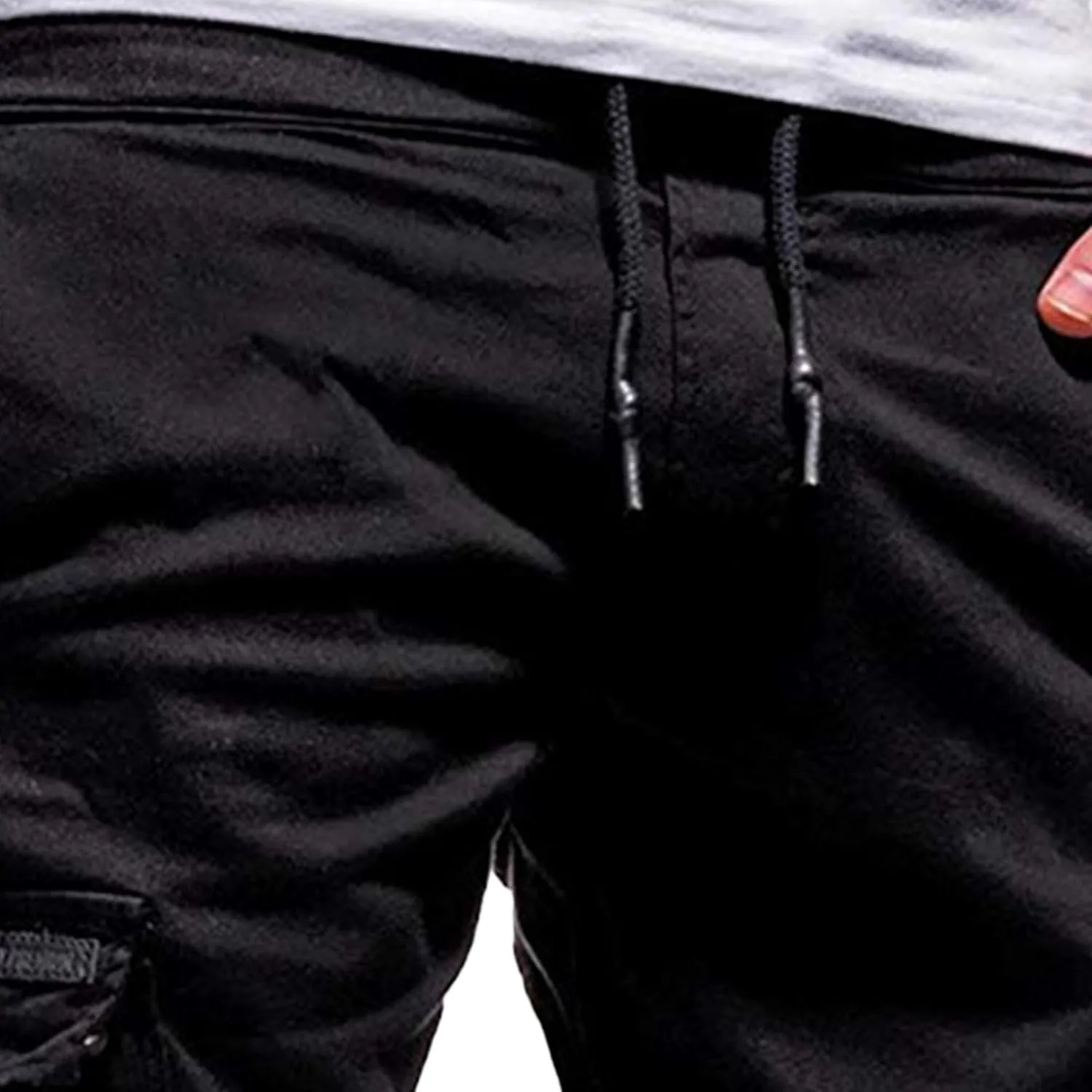 JEShifangjiusu Mens Fashion Cargo Pants Relaxed Fit Drawstring Joggers Sweatpants Workout Casual Cotton Long Trousers