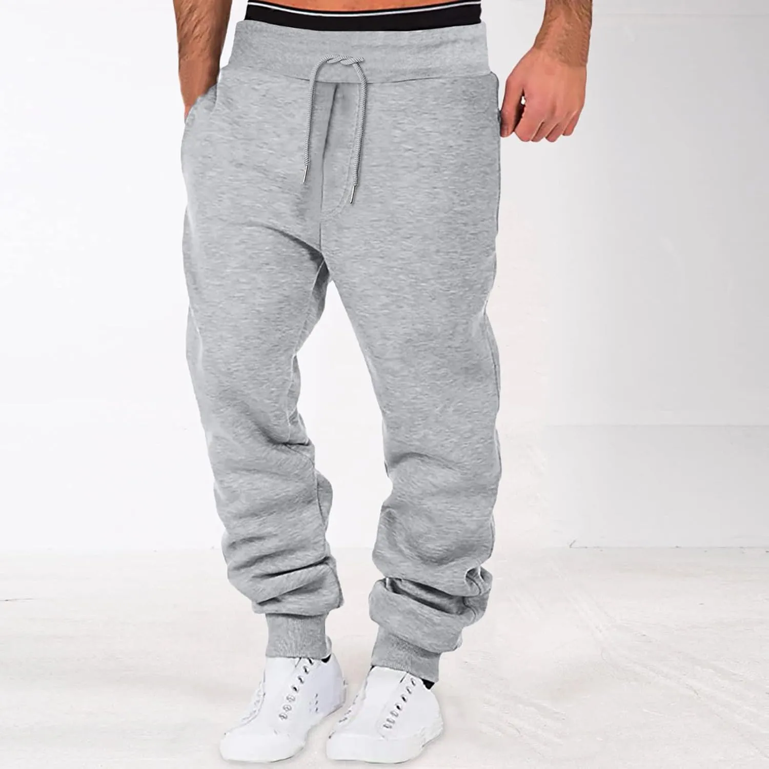 Joggers for Men Big and Tall Heavyweight Fleece Joggers Sweatpants Slim Fit Mens Athletic Jogger Pants with Pockets