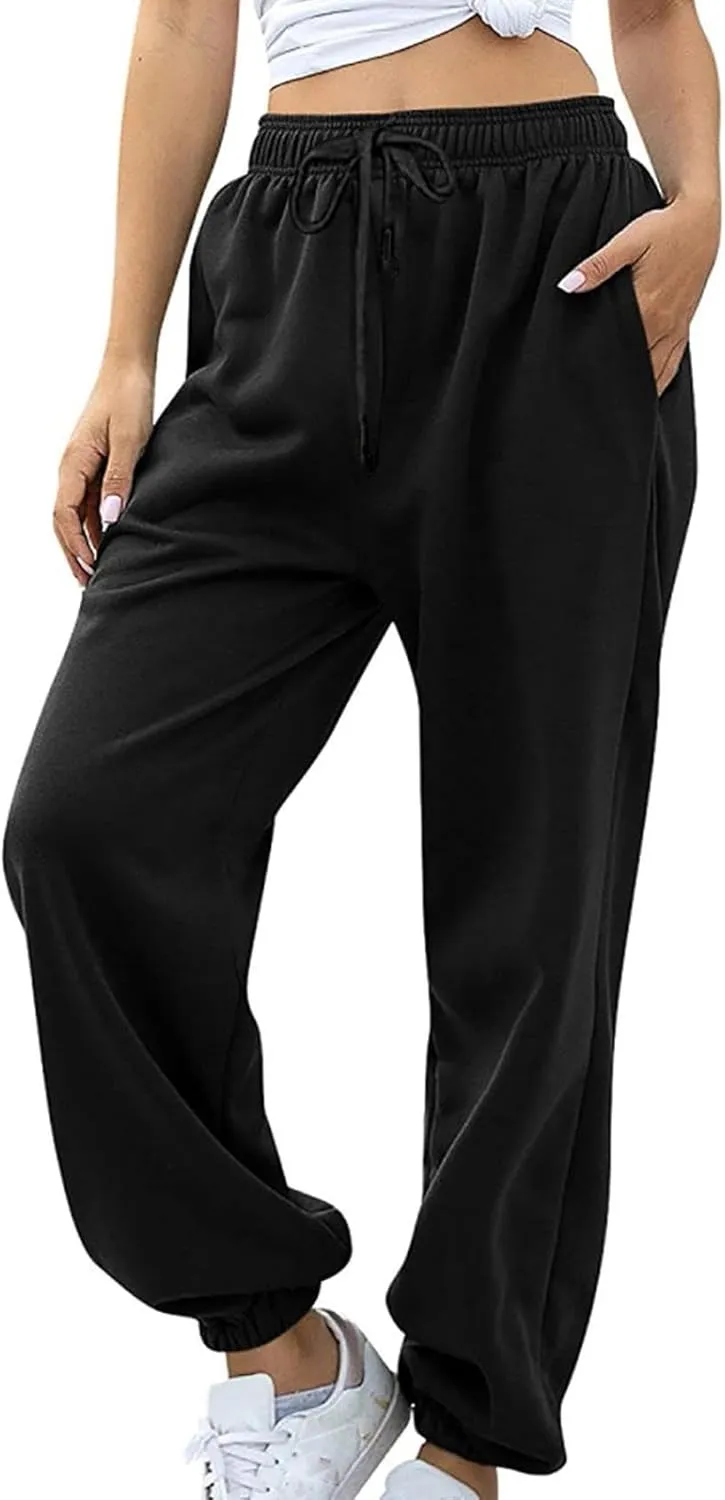 Joggers for Women 2024 Casual Workout Sweatpants with Pockets Baggy Drawstring Lounge Athletic Gym Comfy Sweat Pants