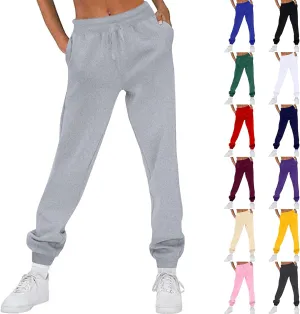 Joggers for Women High Waisted Drawstring Baggy Sweatpants Casual Fleece Joggers with Pockets Athletic Pant