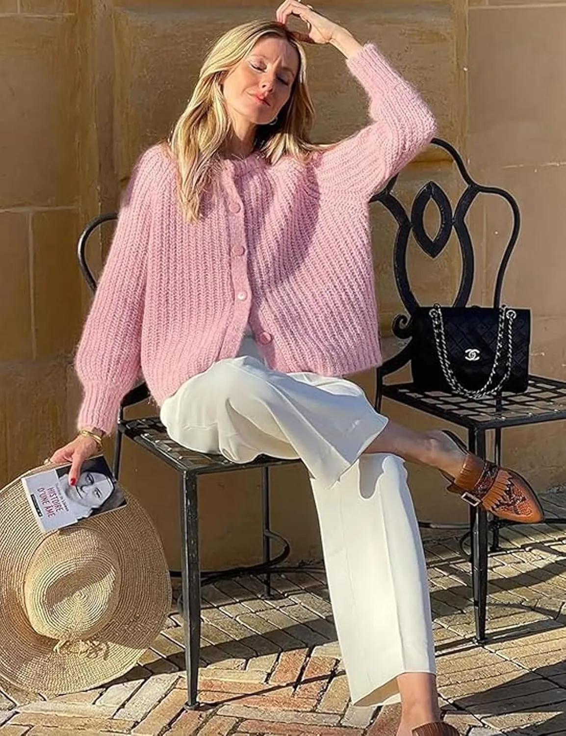 Knitted Chunky Cardigan Sweaters for Women Button Down Cardigans Open Front Sweater Tops Y2k Outwear Coats