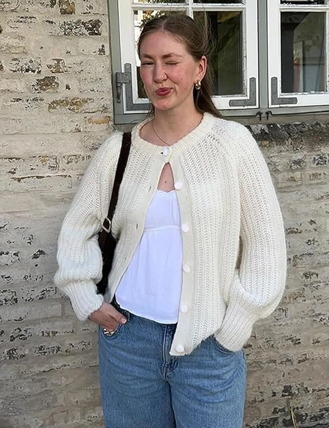 Knitted Chunky Cardigan Sweaters for Women Button Down Cardigans Open Front Sweater Tops Y2k Outwear Coats