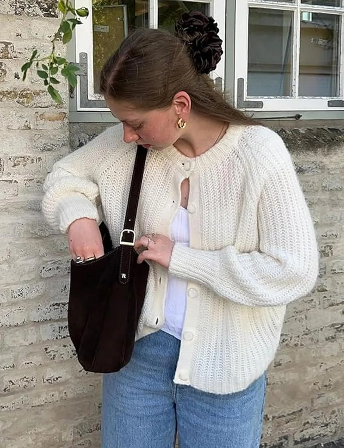 Knitted Chunky Cardigan Sweaters for Women Button Down Cardigans Open Front Sweater Tops Y2k Outwear Coats