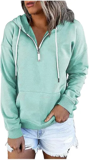 LCMTWX Women's Hoodies Zipper Top Sweatshirts Long Sleeve Casual Fashion Warm Shirts Pullover Sweatshirt for Women Hoodie