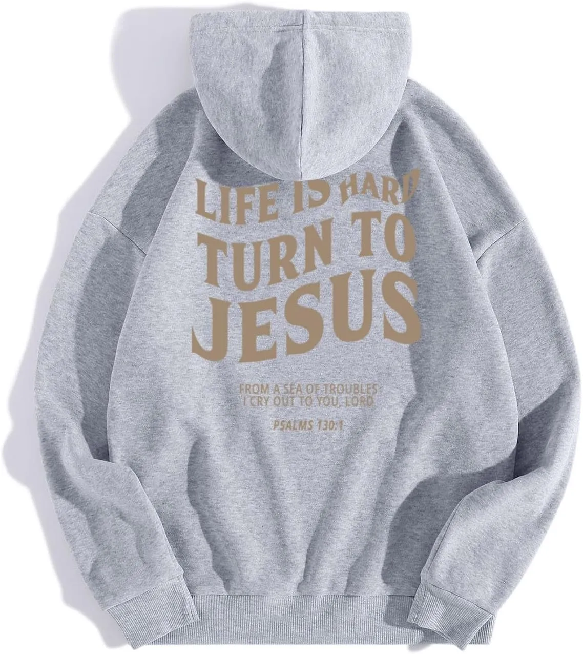Life Is Hard Trun To Jesus Hoodies For Women Oversized Letter Graphic Y2K Hooded Pullover Tops Bible Verse Hoodie