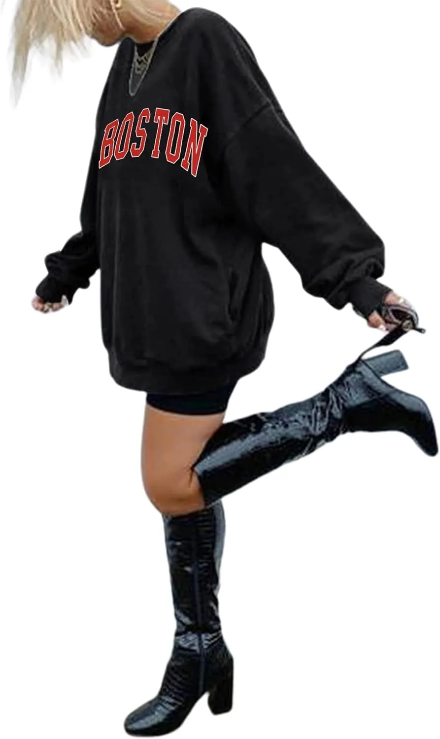 LilyCoco Women's Graphic Sweatshirts Oversized Long Sleeve Sweatshirt Pullover Tops
