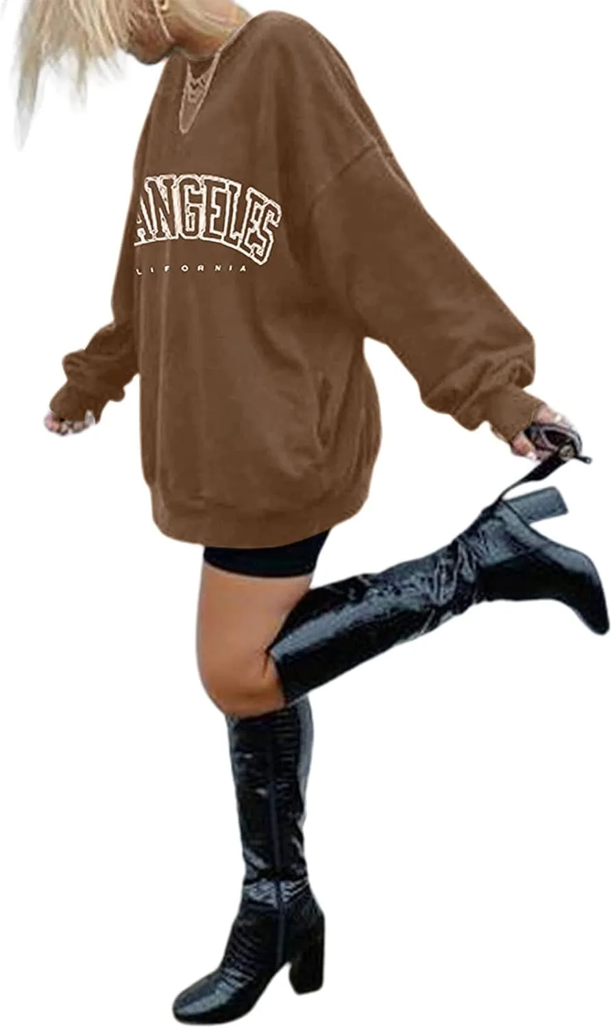 LilyCoco Women's Graphic Sweatshirts Oversized Long Sleeve Sweatshirt Pullover Tops