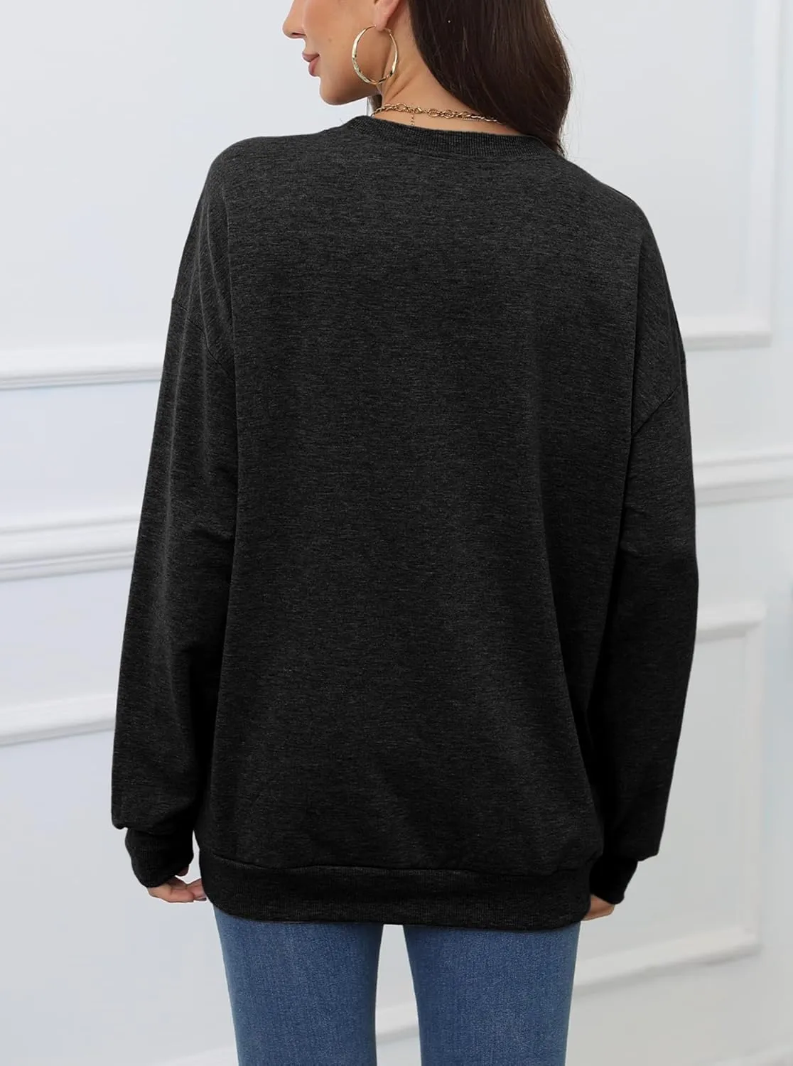 LilyCoco Women's Graphic Sweatshirts Oversized Long Sleeve Sweatshirt Pullover Tops