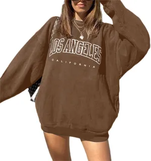 LilyCoco Women's Graphic Sweatshirts Oversized Long Sleeve Sweatshirt Pullover Tops