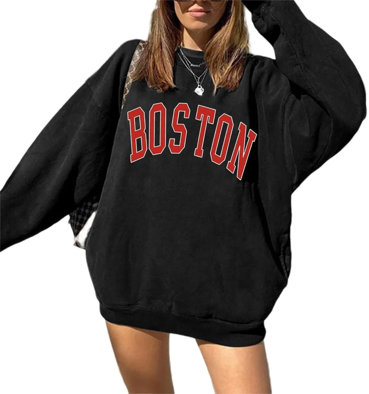 LilyCoco Women's Graphic Sweatshirts Oversized Long Sleeve Sweatshirt Pullover Tops
