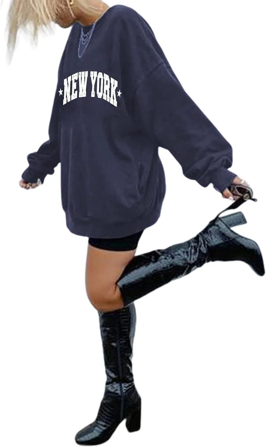 LilyCoco Women's Graphic Sweatshirts Oversized Long Sleeve Sweatshirt Pullover Tops
