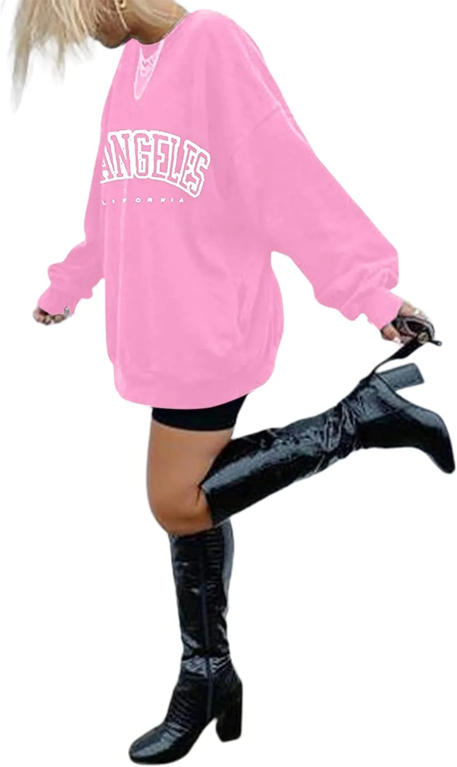 LilyCoco Women's Graphic Sweatshirts Oversized Long Sleeve Sweatshirt Pullover Tops