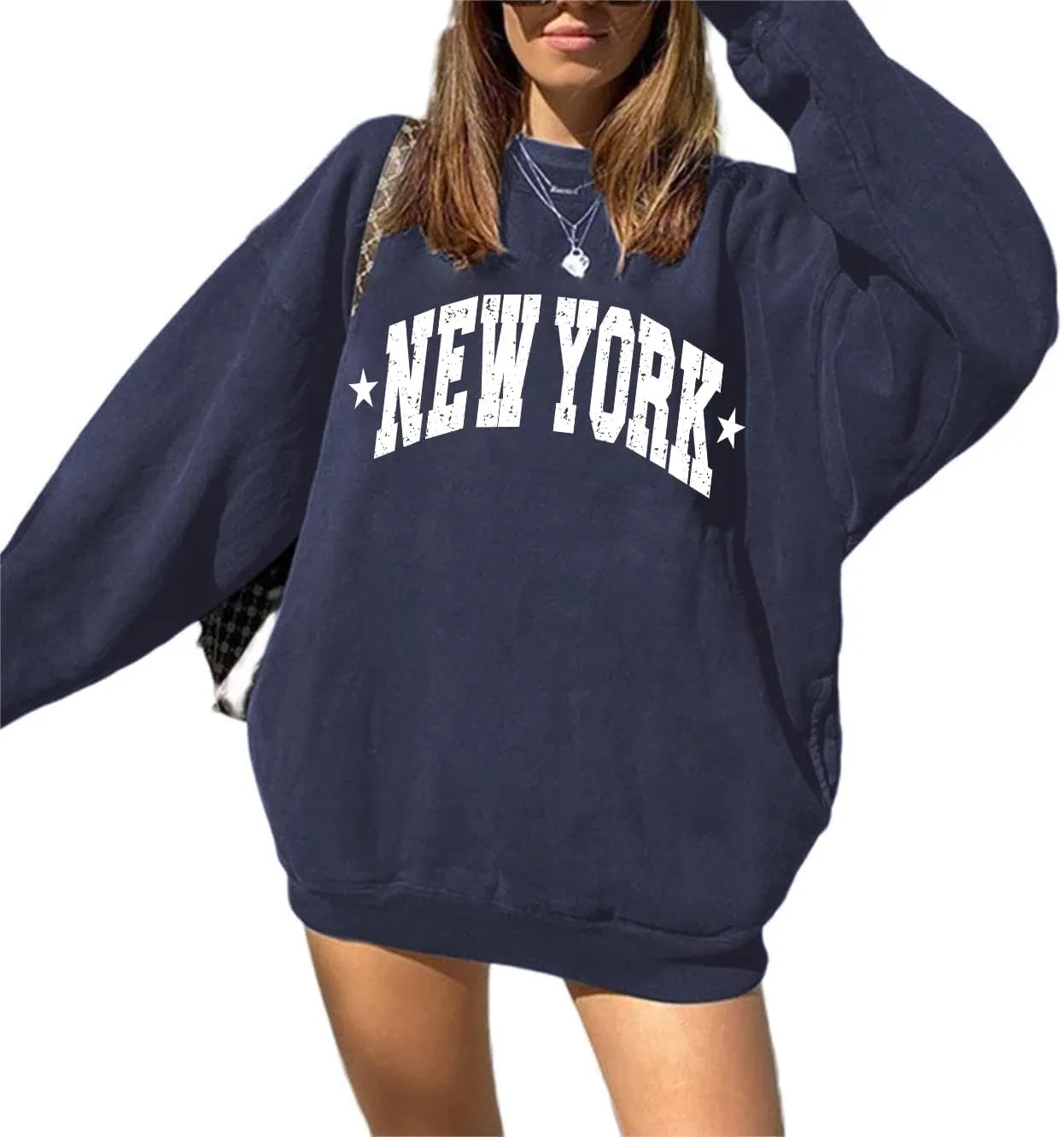 LilyCoco Women's Graphic Sweatshirts Oversized Long Sleeve Sweatshirt Pullover Tops