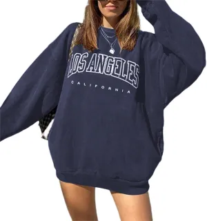 LilyCoco Women's Graphic Sweatshirts Oversized Long Sleeve Sweatshirt Pullover Tops