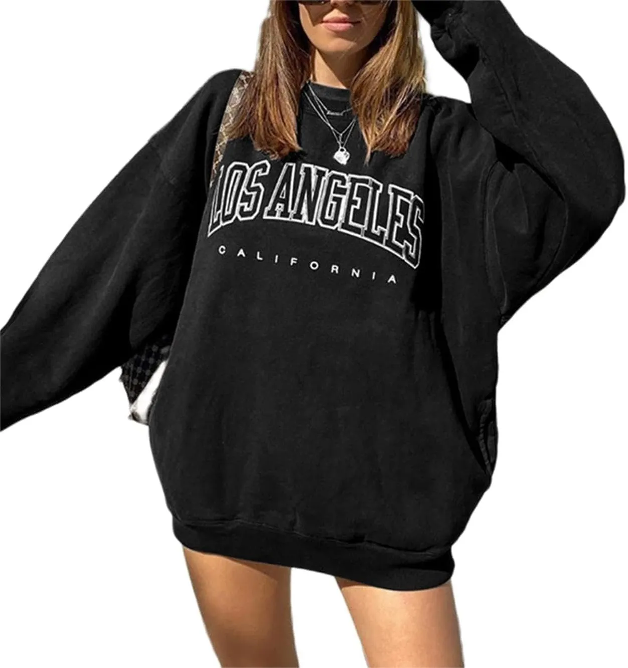 LilyCoco Women's Graphic Sweatshirts Oversized Long Sleeve Sweatshirt Pullover Tops
