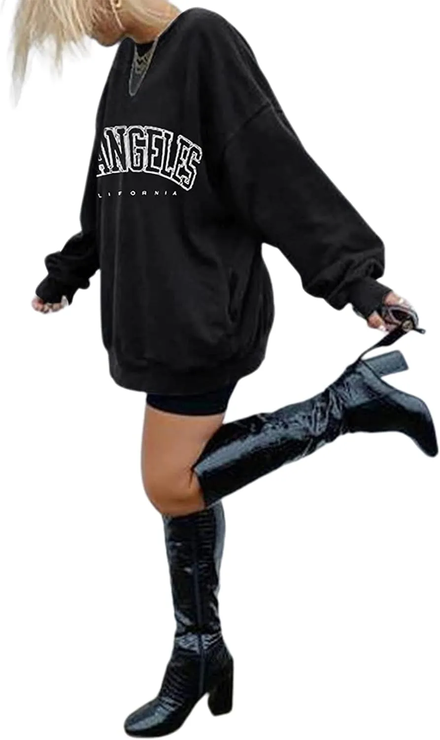 LilyCoco Women's Graphic Sweatshirts Oversized Long Sleeve Sweatshirt Pullover Tops