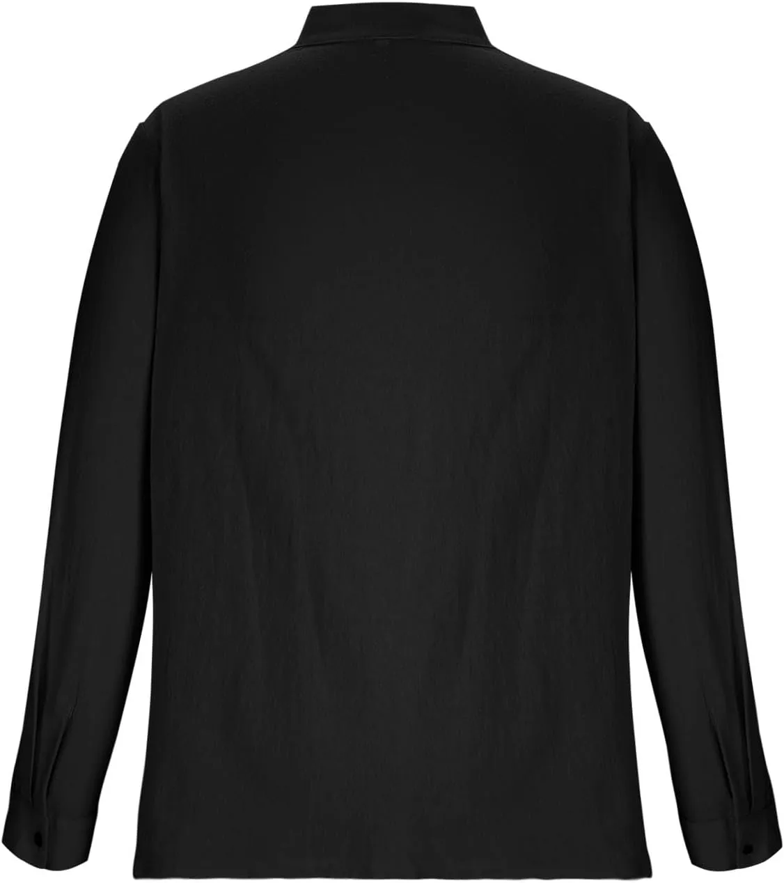 Linen Dress Shirt Men Long Sleeve Band Collar Button Down Cotton Solid Color Tees Tops Fashion Beach Casual Blouse