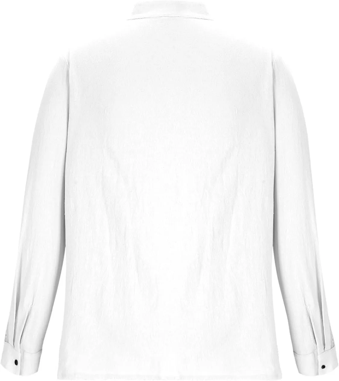 Linen Dress Shirt Men Long Sleeve Band Collar Button Down Cotton Solid Color Tees Tops Fashion Beach Casual Blouse