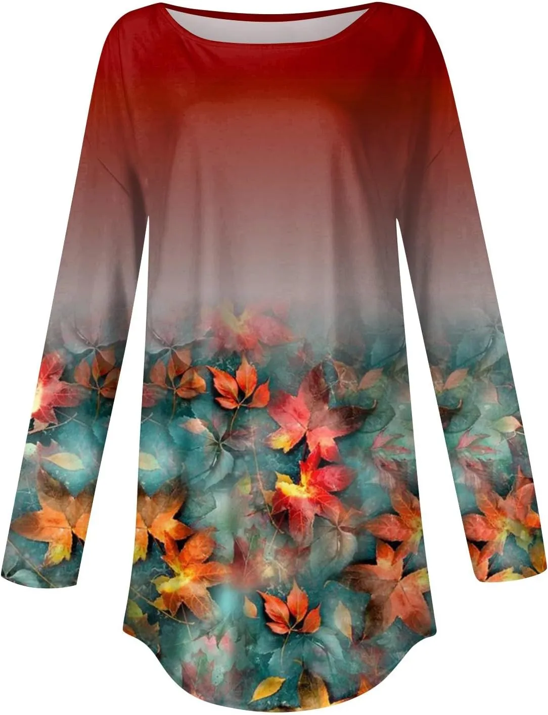 Long Sleeve T Shirts for Women Crewneck Printed Shirt Casual Pullovers Tunic Fashion Tops Comfy Fall Sweatshirts