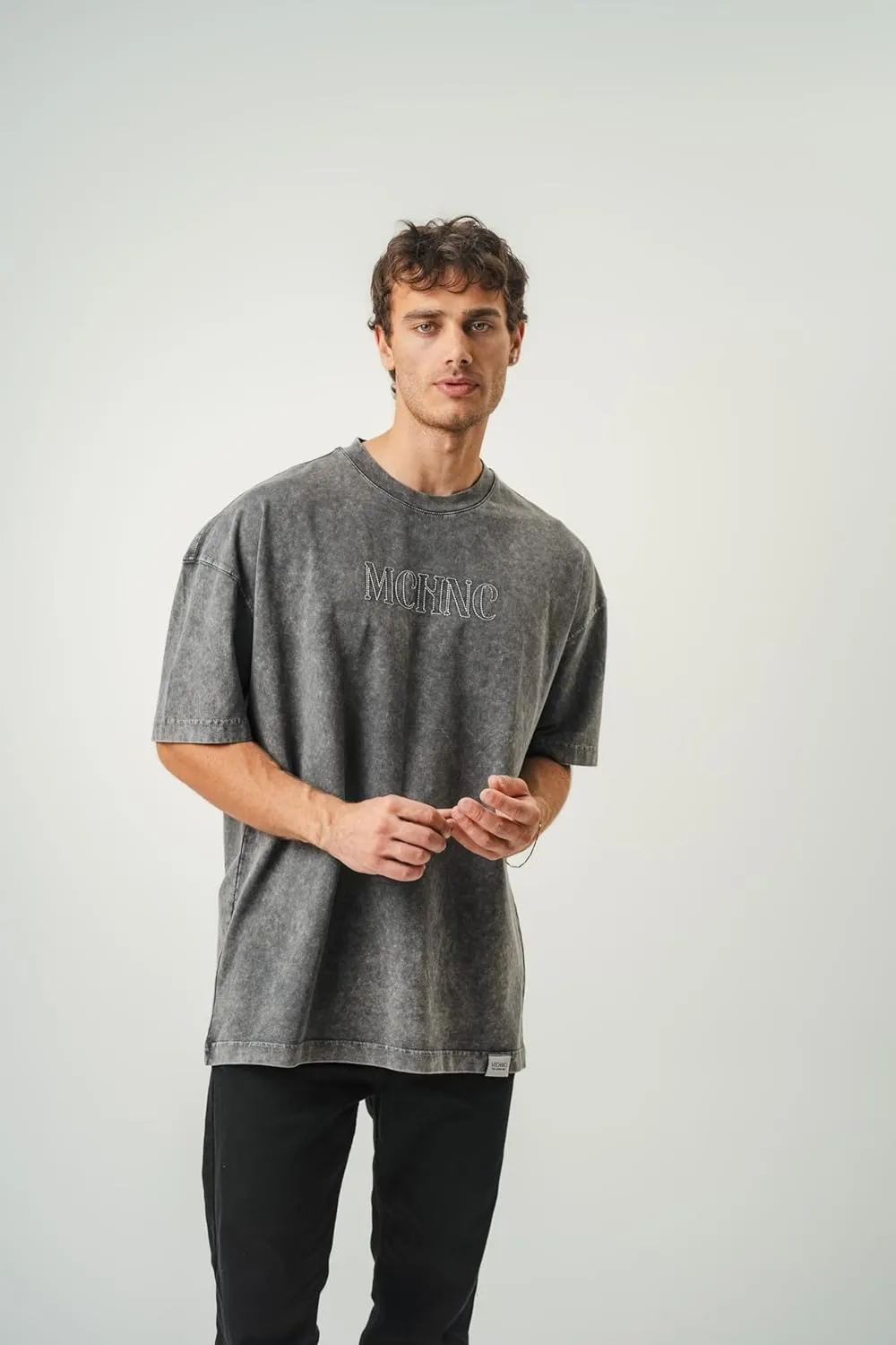 MECHANIC Men's Cotton T-Shirts Oversized Unisex Short Sleeves Casual Loose