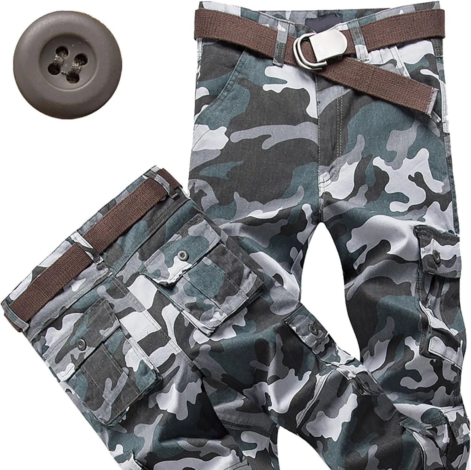 Men Cargo Pants Baggy Outdoor Waterproof Hiking Work Pants Stretch Multi Pockets Lightweight Classic Tactical Pants