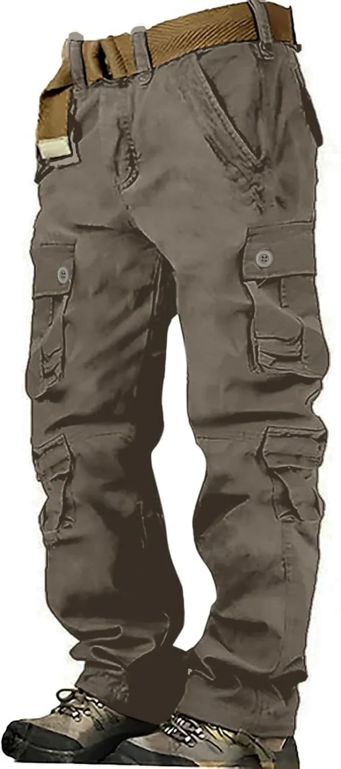 Men Cargo Pants Baggy Outdoor Waterproof Hiking Work Pants Stretch Multi Pockets Lightweight Classic Tactical Pants