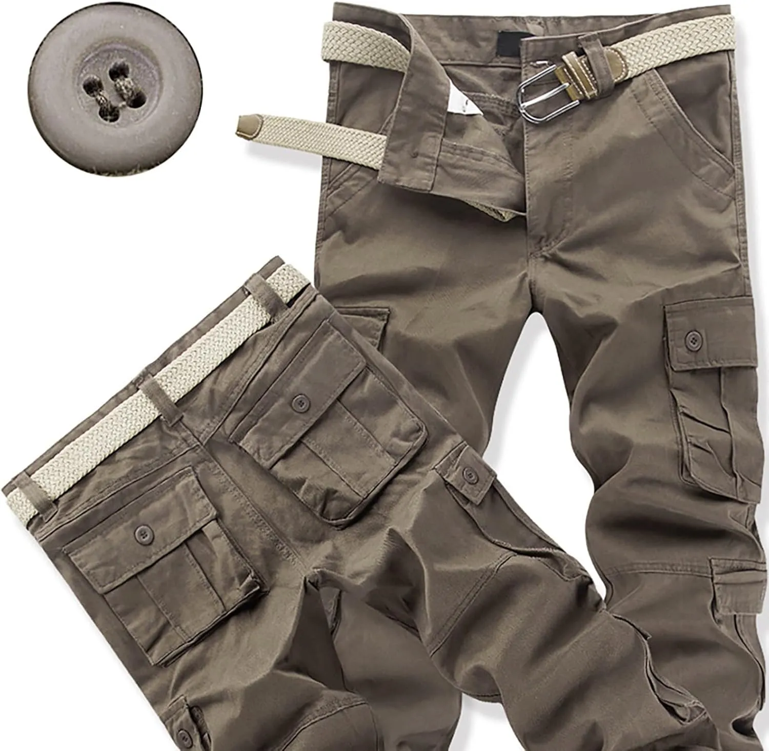 Men Cargo Pants Baggy Outdoor Waterproof Hiking Work Pants Stretch Multi Pockets Lightweight Classic Tactical Pants