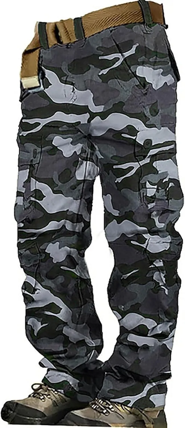 Men Cargo Pants Baggy Outdoor Waterproof Hiking Work Pants Stretch Multi Pockets Lightweight Classic Tactical Pants