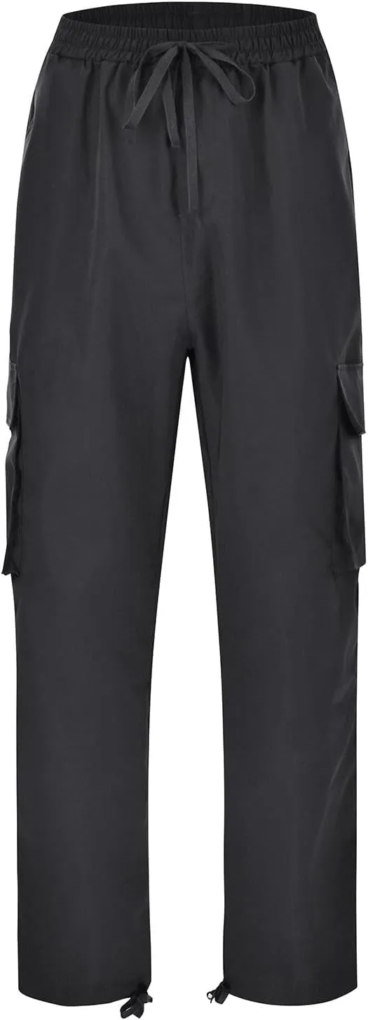 Mens Cargo Pants Casual Relaxed Fit Joggers Athletic Pants Cotton Loose Workout Straight Sweatpants Lightweight