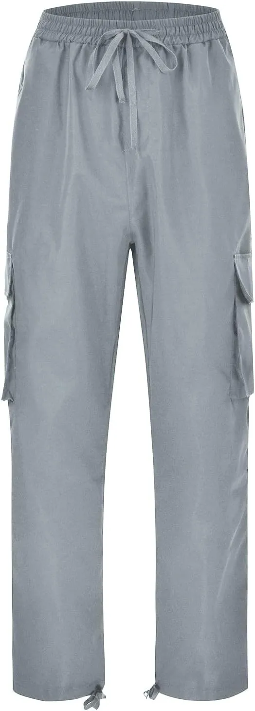 Mens Cargo Pants Casual Relaxed Fit Joggers Athletic Pants Cotton Loose Workout Straight Sweatpants Lightweight