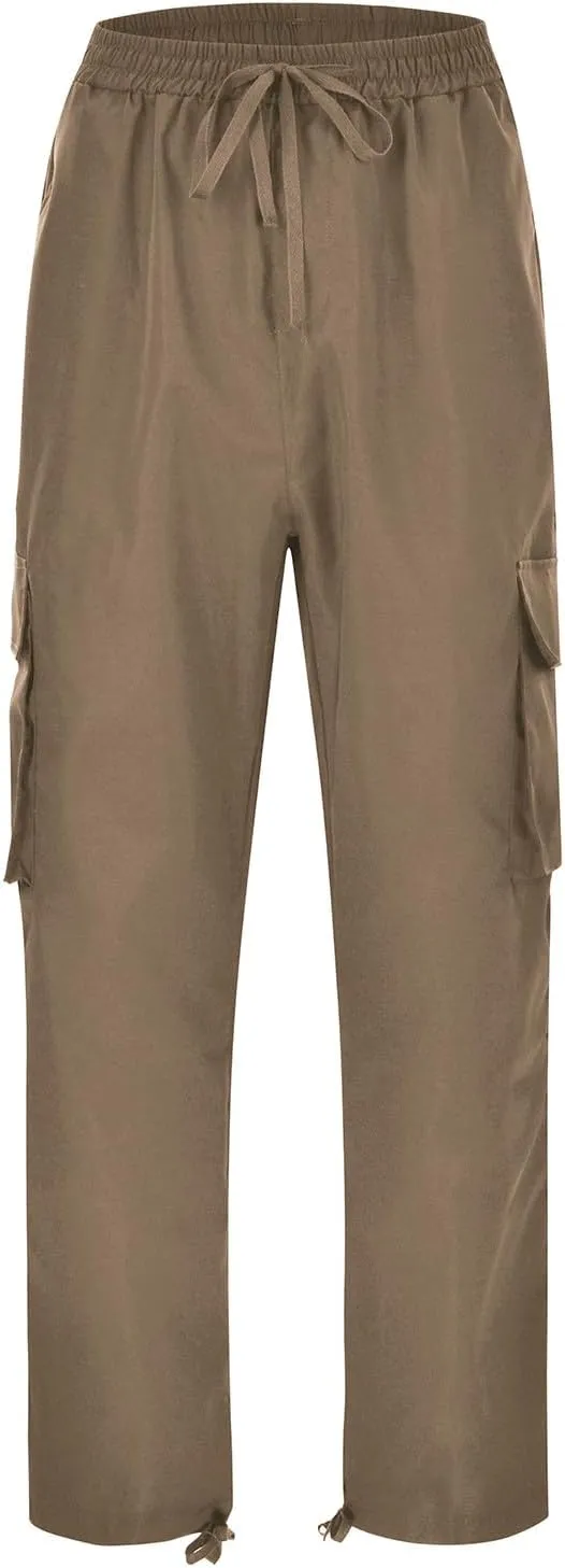 Mens Cargo Pants Casual Relaxed Fit Joggers Athletic Pants Cotton Loose Workout Straight Sweatpants Lightweight