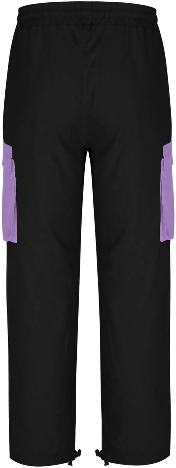 Mens Cargo Pants Elastic Waist Drawstring Joggers Cotton Athletic Pants Casual Hiking Pants Lightweight Sweatpants