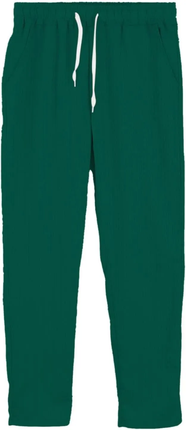 Men's Casual Cotton Linen Pants 2025 Trendy Summer Beach Lightweight Drawstring Yoga Trousers with Pockets