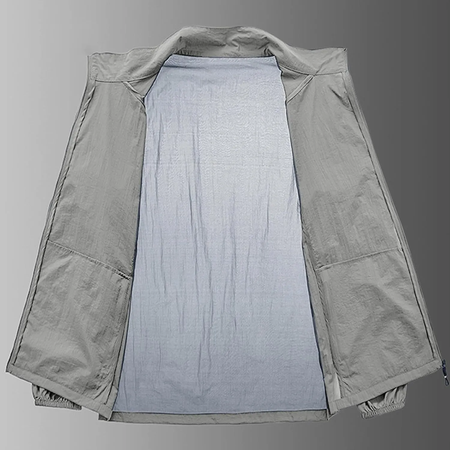 Mens Full Zip Lightweight UPF 50  Jackets Long Sleeve Performance Breathable Sun Protection Fishing Hiking Shirts